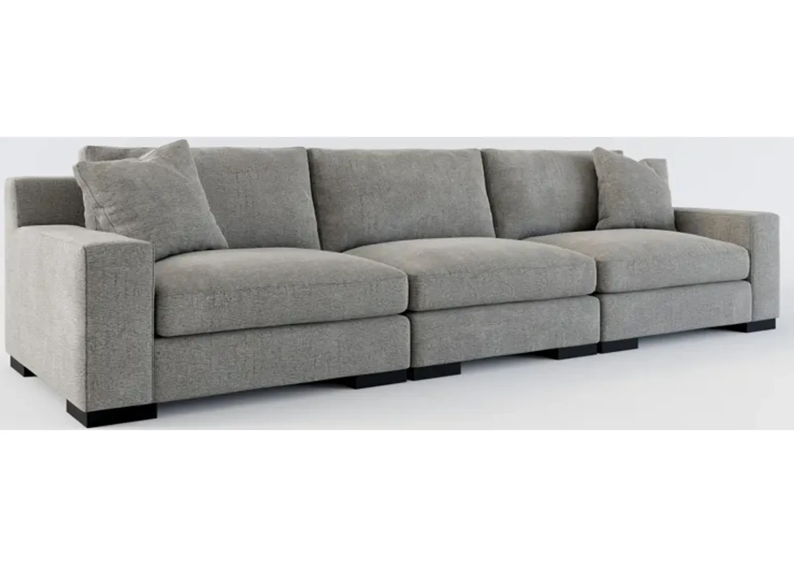 Bondi Foam Comfort 3-Piece Sofa - Living Large Charcoal