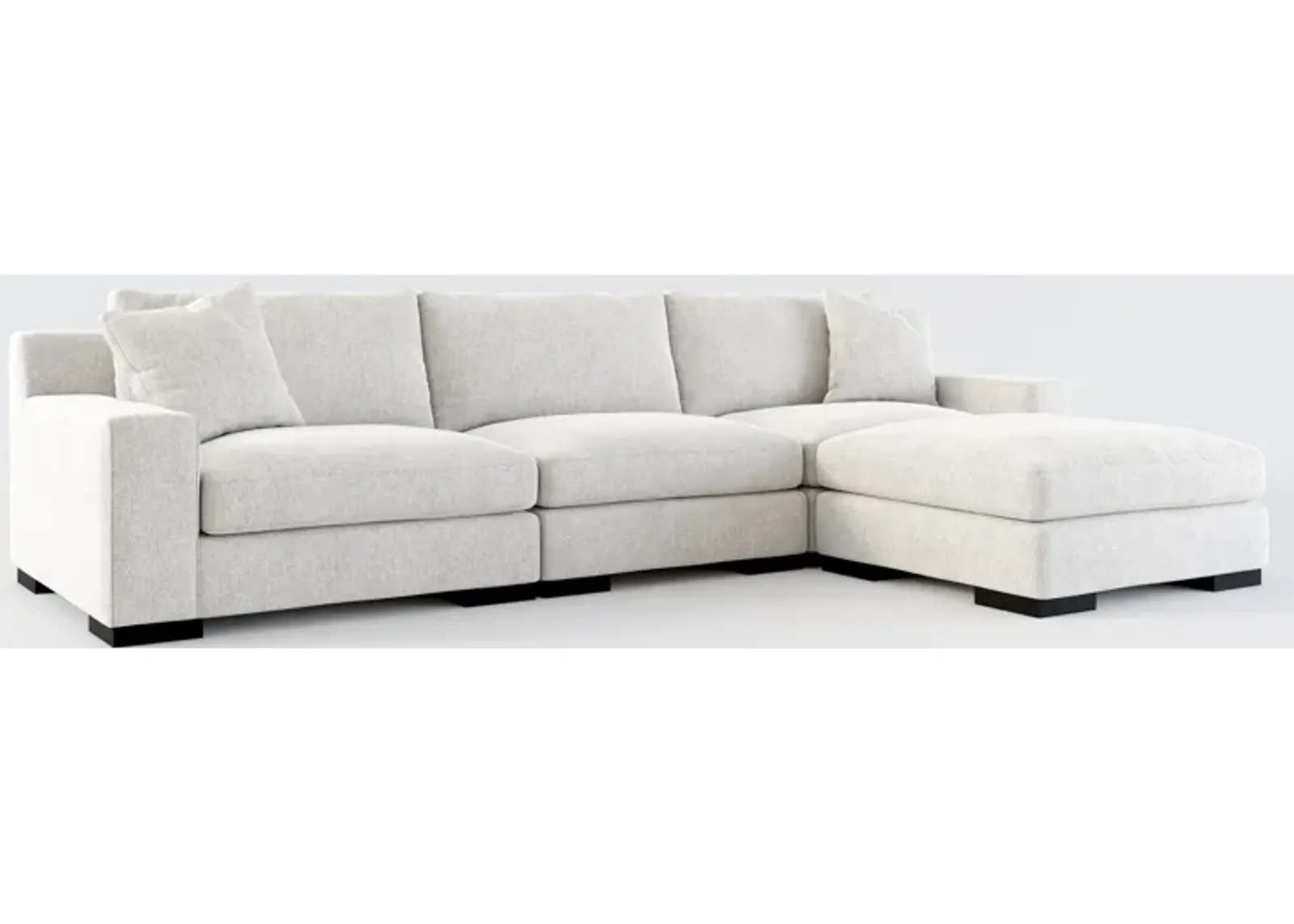 Bondi Foam Comfort 3-Piece Sofa and Ottoman - Burmese Granite