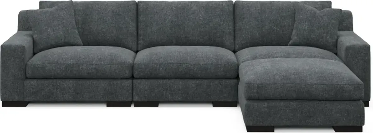 Bondi Foam Comfort 3-Piece Sofa and Ottoman - Contessa Shadow