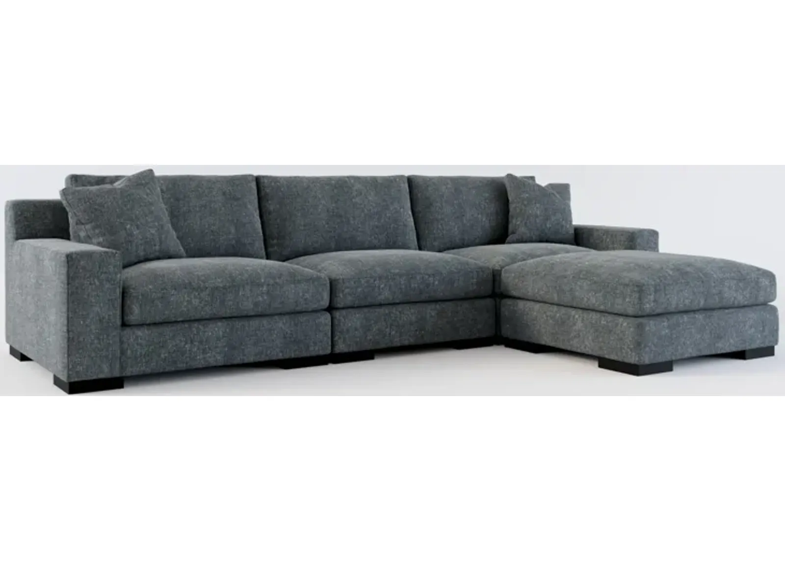 Bondi Foam Comfort 3-Piece Sofa and Ottoman - Contessa Shadow