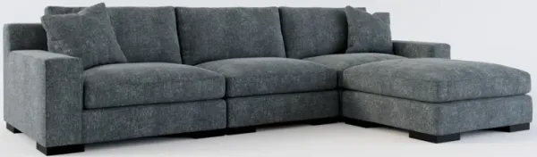 Bondi Foam Comfort 3-Piece Sofa and Ottoman - Contessa Shadow