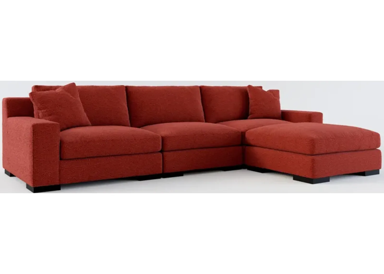 Bondi Foam Comfort 3-Piece Sofa and Ottoman - Bloke Brick