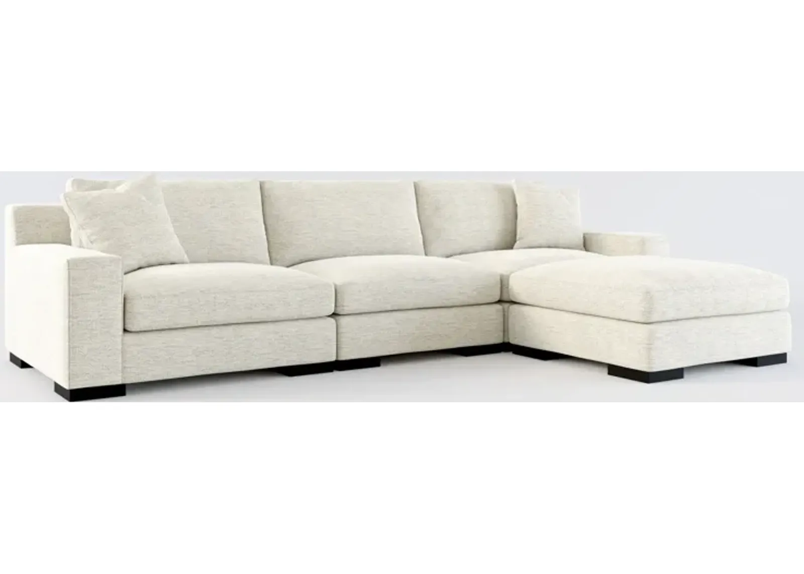 Bondi Foam Comfort 3-Piece Sofa and Ottoman - Merino Chalk