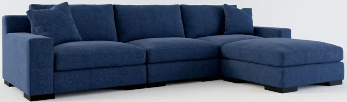 Bondi Foam Comfort 3-Piece Sofa and Ottoman - Oslo Navy