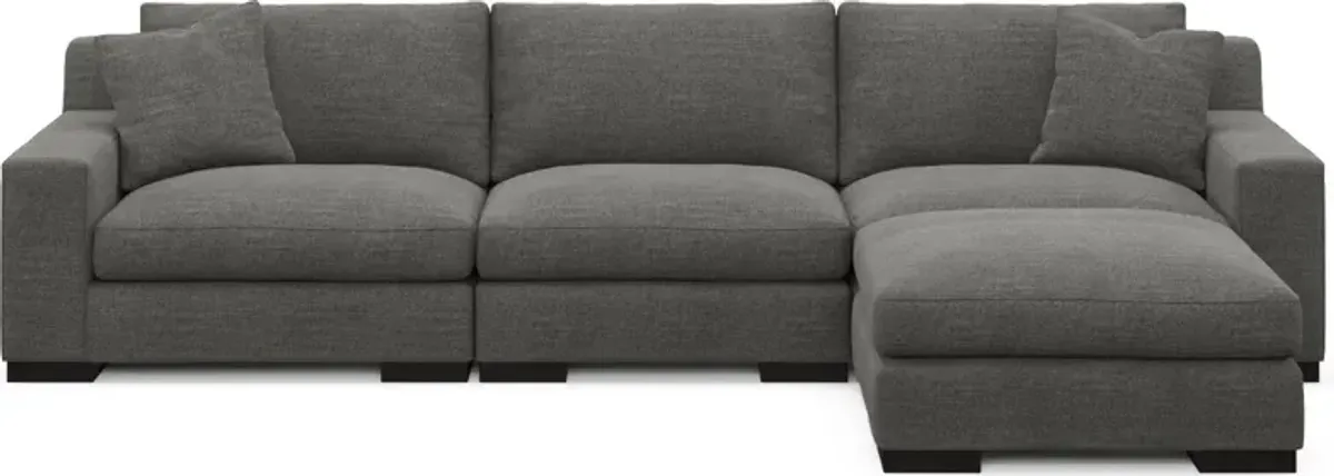 Bondi Foam Comfort 3-Piece Sofa and Ottoman - Curious Charcoal