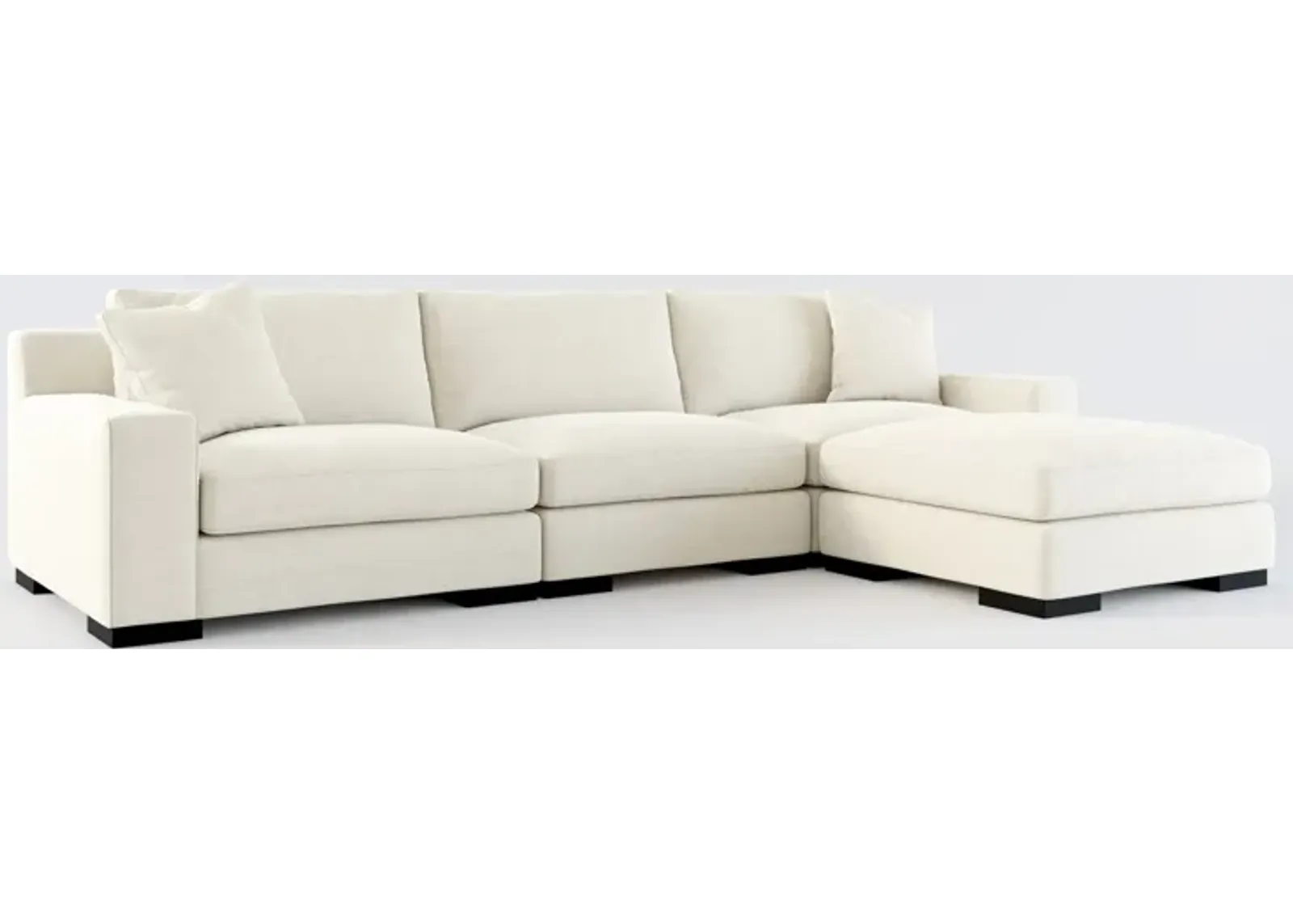 Bondi Foam Comfort 3-Piece Sofa and Ottoman - Curious Pearl