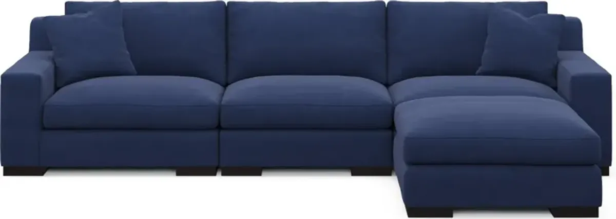 Bondi Foam Comfort 3-Piece Sofa and Ottoman - Abington Indigo