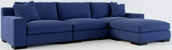 Bondi Foam Comfort 3-Piece Sofa and Ottoman - Abington Indigo