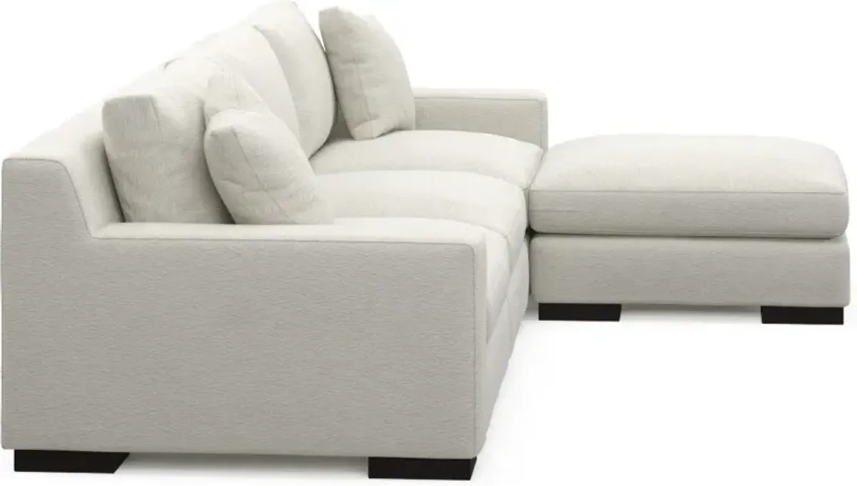 Bondi Foam Comfort 3-Piece Sofa and Ottoman - Living Large White