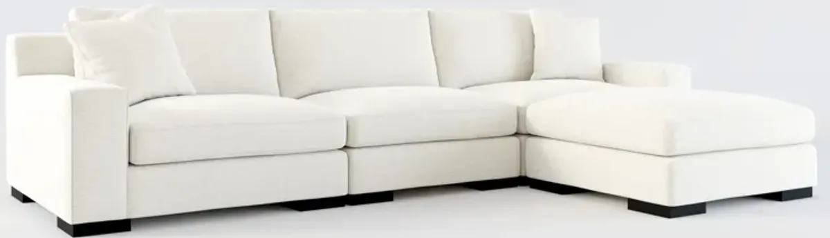 Bondi Foam Comfort 3-Piece Sofa and Ottoman - Living Large White