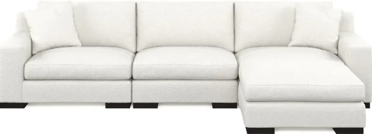 Bondi Foam Comfort 3-Piece Sofa and Ottoman - Bloke Snow