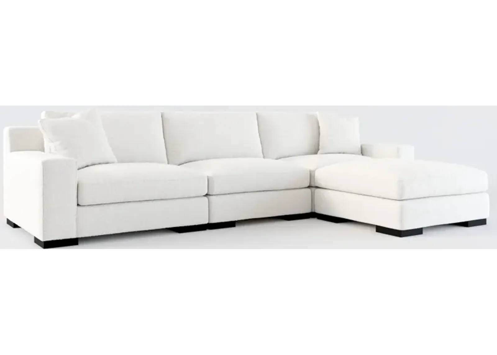 Bondi Foam Comfort 3-Piece Sofa and Ottoman - Bloke Snow