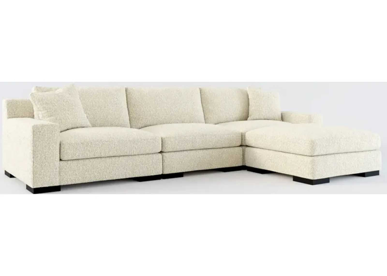 Bondi Foam Comfort 3-Piece Sofa and Ottoman - Bloke Cotton