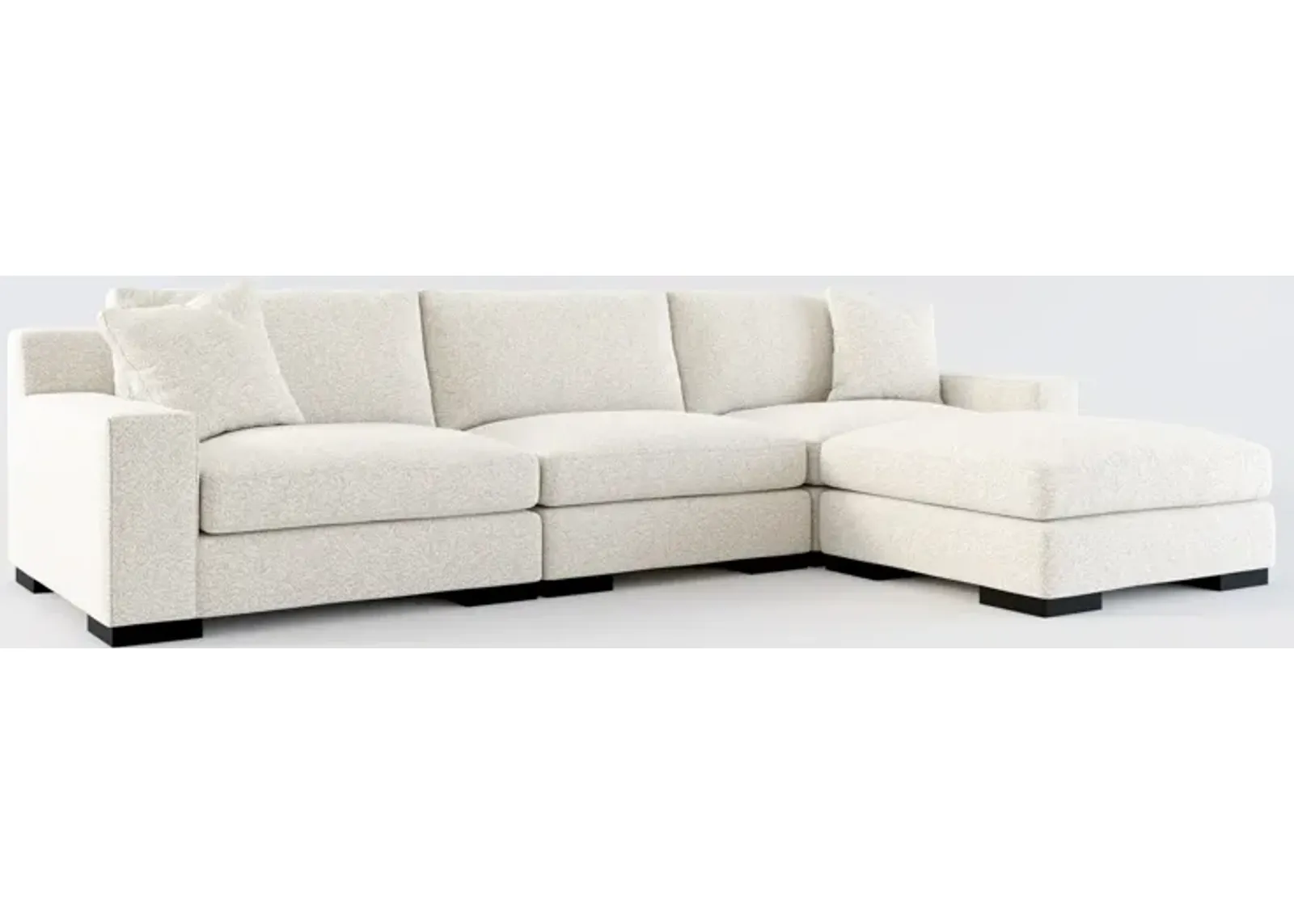 Bondi Foam Comfort 3-Piece Sofa and Ottoman - Muse Stone