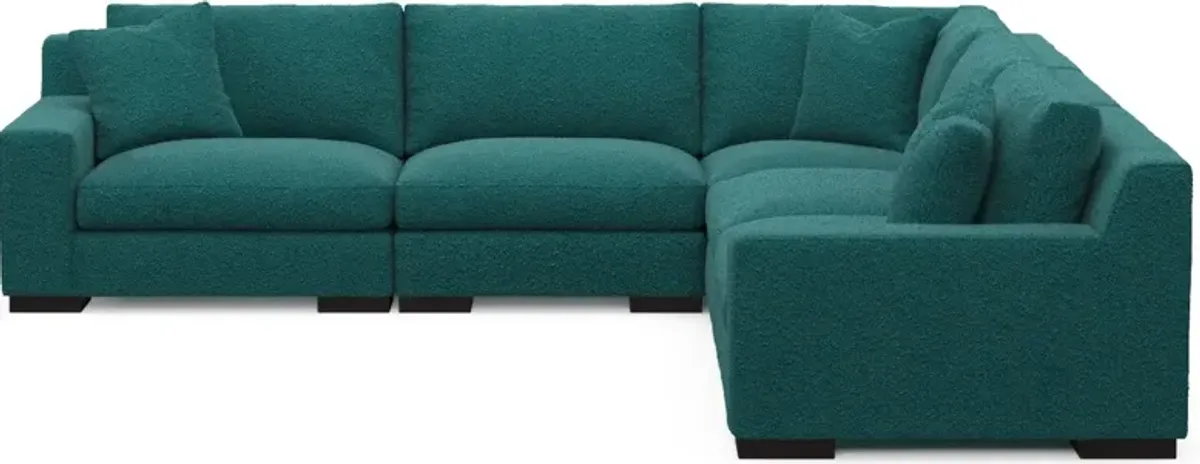 Bondi Foam Comfort 5-Piece Sectional - Bloke Peacock