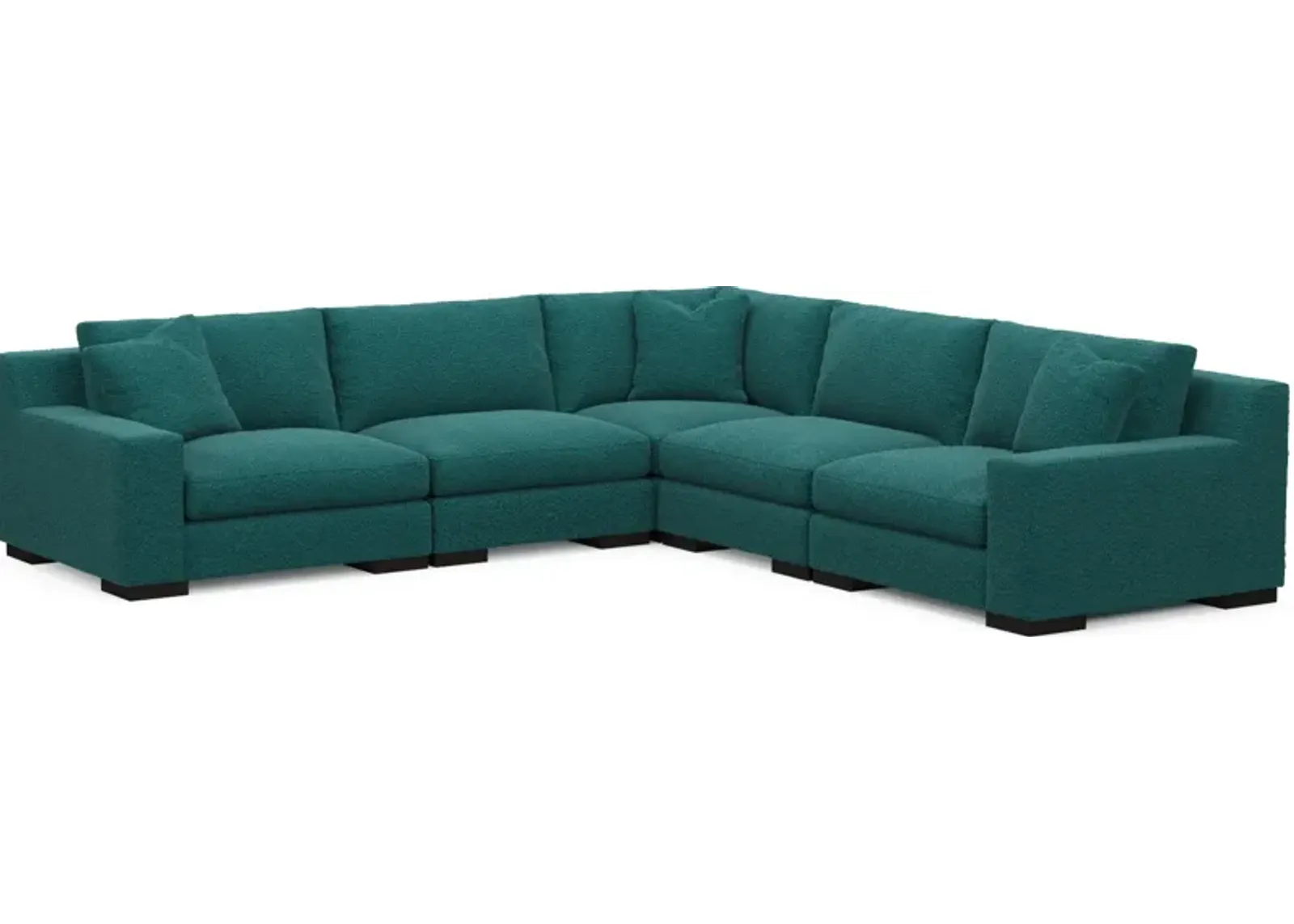 Bondi Foam Comfort 5-Piece Sectional - Bloke Peacock