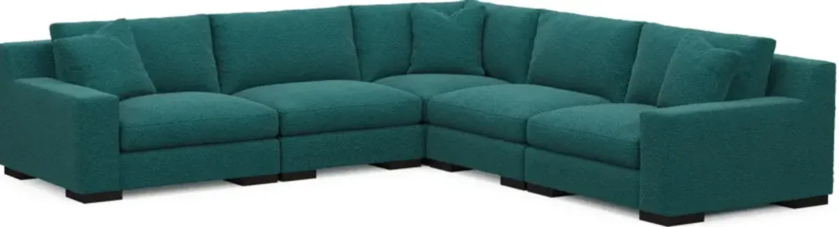 Bondi Foam Comfort 5-Piece Sectional - Bloke Peacock