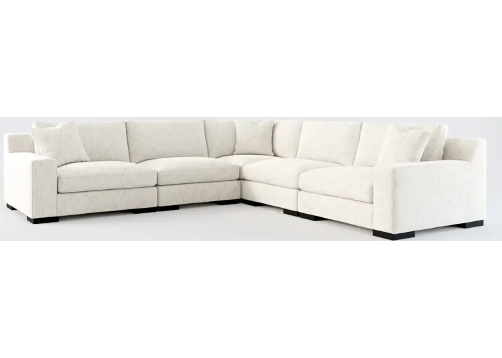 Bondi Foam Comfort 5-Piece Sectional - P.T. Cream