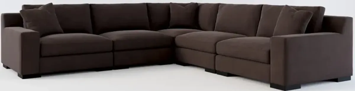 Bondi Foam Comfort 5-Piece Sectional - Merrimac Dark Brown