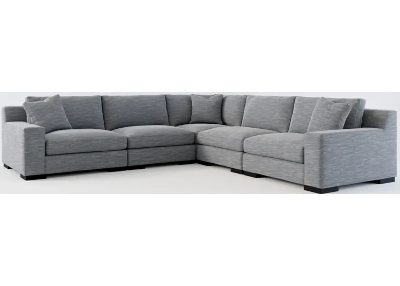 Bondi Foam Comfort 5-Piece Sectional - Dudley Indigo