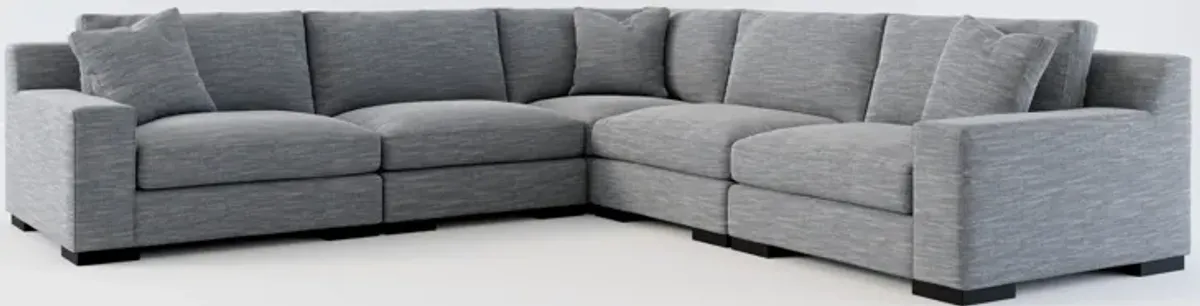 Bondi Foam Comfort 5-Piece Sectional - Dudley Indigo