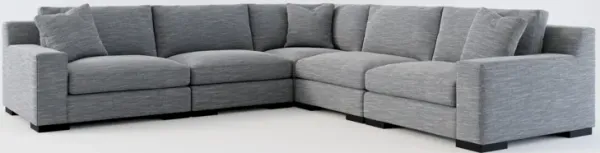 Bondi Foam Comfort 5-Piece Sectional - Dudley Indigo
