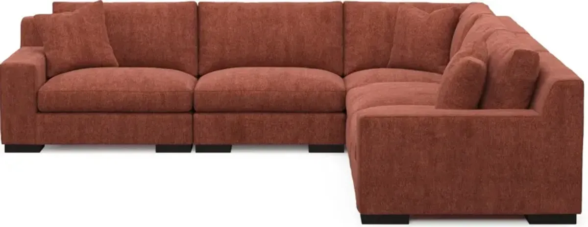 Bondi Foam Comfort 5-Piece Sectional - Contessa Paprika