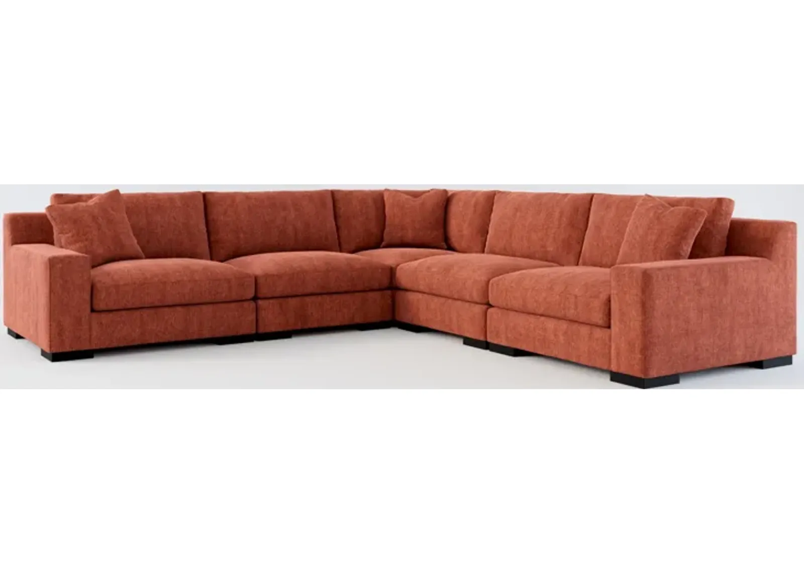 Bondi Foam Comfort 5-Piece Sectional - Contessa Paprika