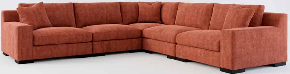 Bondi Foam Comfort 5-Piece Sectional - Contessa Paprika