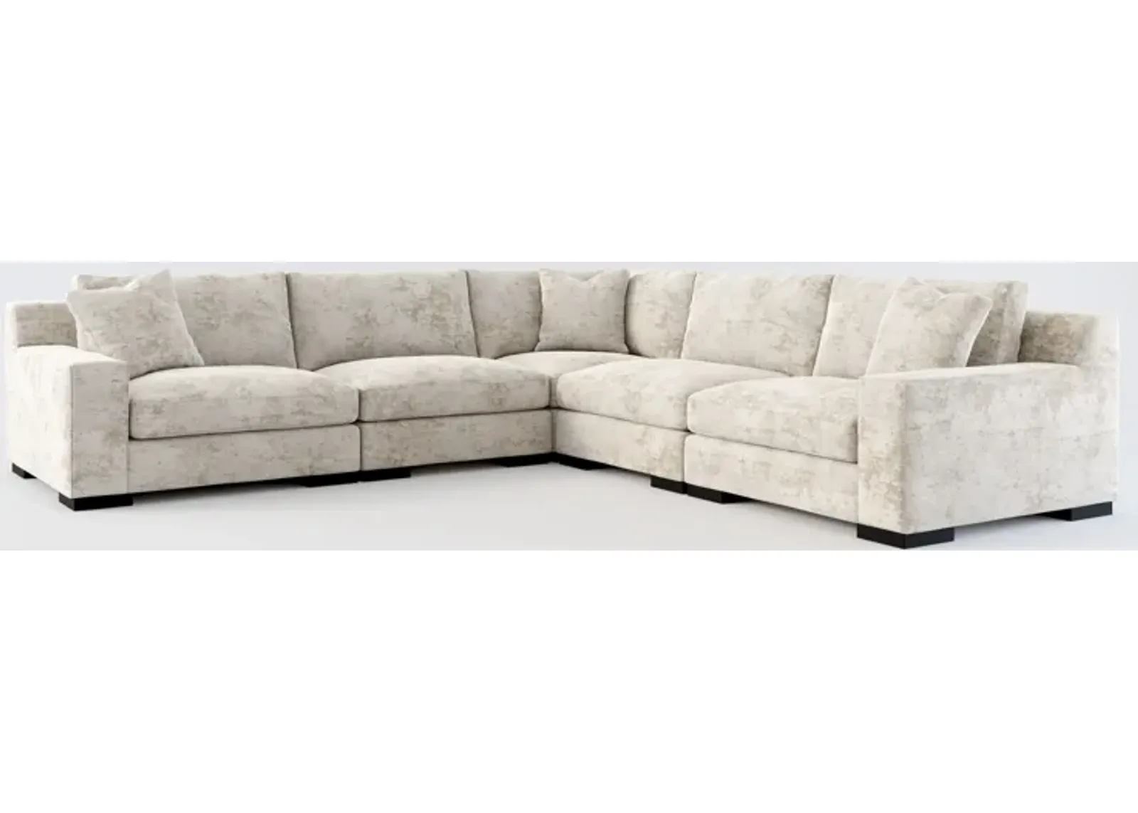 Bondi Foam Comfort 5-Piece Sectional - Hearth Cement