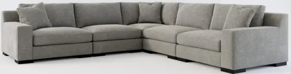 Bondi Foam Comfort 5-Piece Sectional - Living Large Charcoal