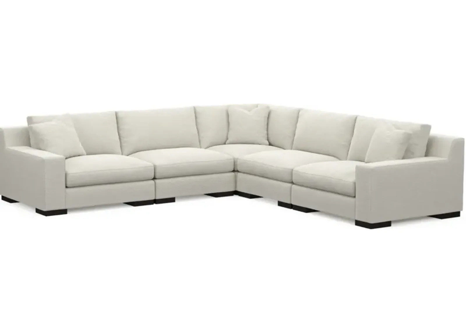 Bondi Foam Comfort 5-Piece Sectional - Living Large White