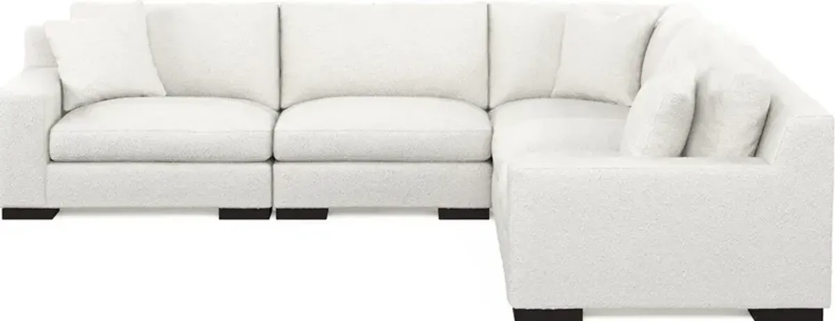 Bondi Foam Comfort 5-Piece Sectional - Bloke Snow