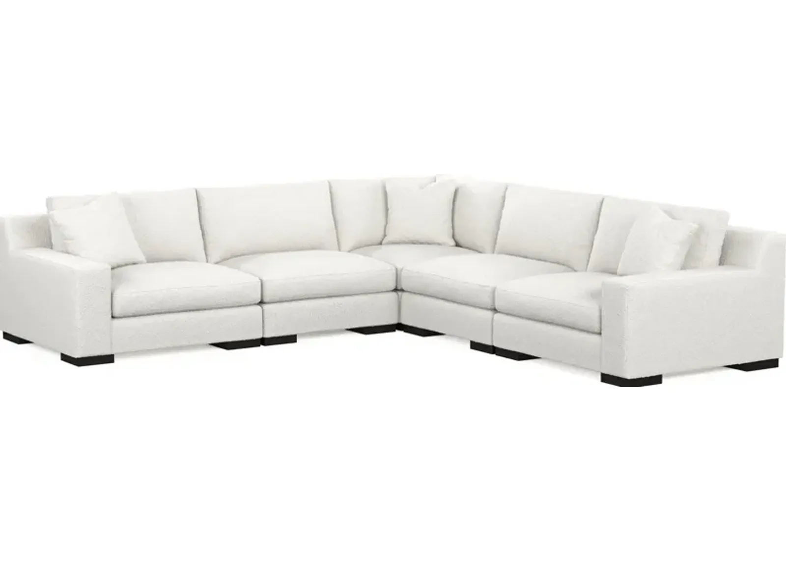 Bondi Foam Comfort 5-Piece Sectional - Bloke Snow