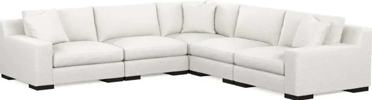 Bondi Foam Comfort 5-Piece Sectional - Bloke Snow