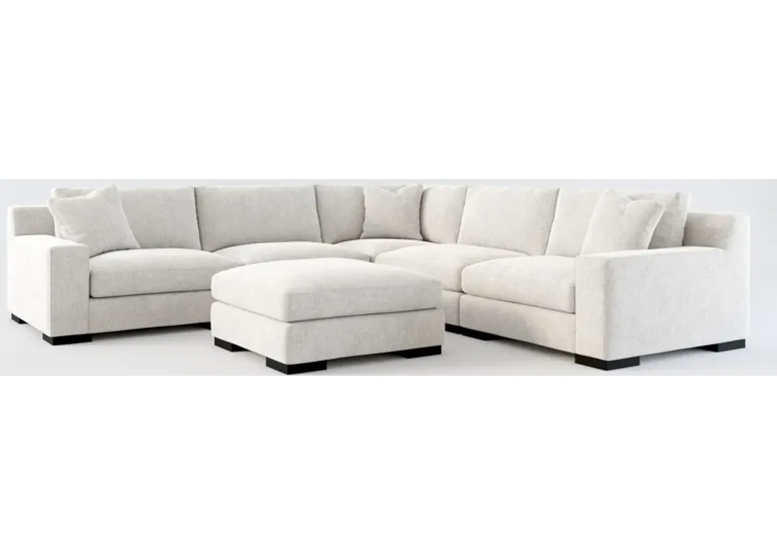 Bondi Foam Comfort 5-Piece Sectional and Ottoman - Burmese Granite