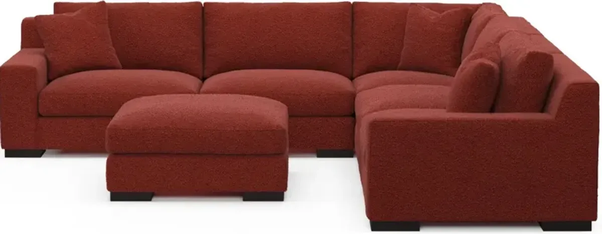 Bondi Foam Comfort 5-Piece Sectional and Ottoman - Bloke Brick