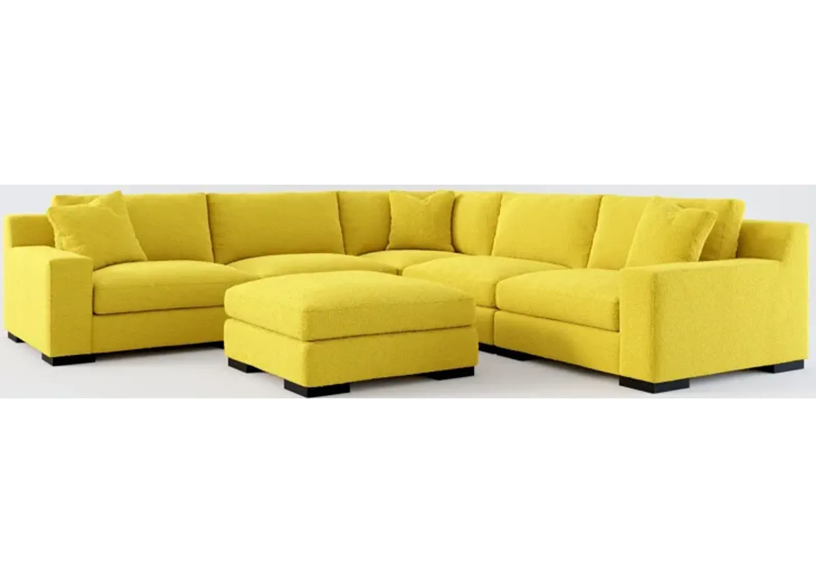 Bondi Foam Comfort 5-Piece Sectional and Ottoman - Bloke Goldenrod