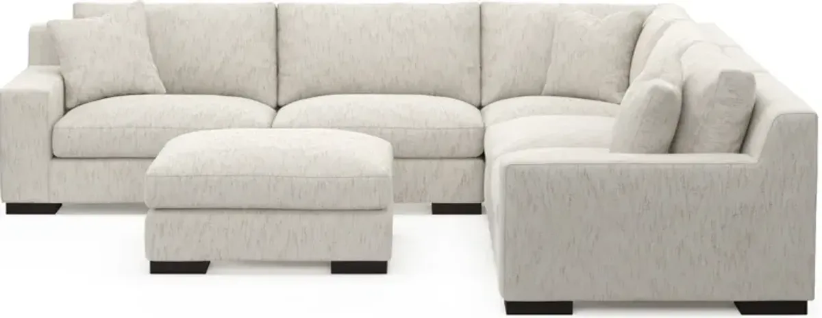 Bondi Foam Comfort 5-Piece Sectional and Ottoman - P.T. Cream