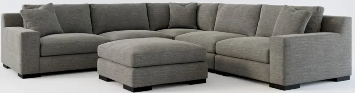 Bondi Foam Comfort 5-Piece Sectional and Ottoman - Curious Charcoal