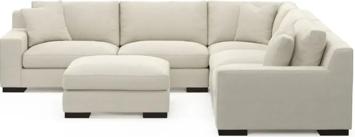 Bondi Foam Comfort 5-Piece Sectional and Ottoman - Curious Pearl