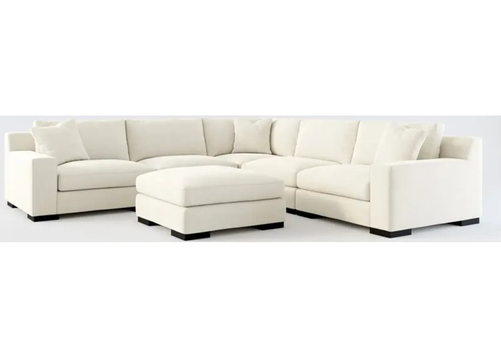 Bondi Foam Comfort 5-Piece Sectional and Ottoman - Curious Pearl