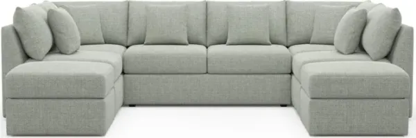 The Pitt Foam Comfort Sectional - Broderick Sea Glass