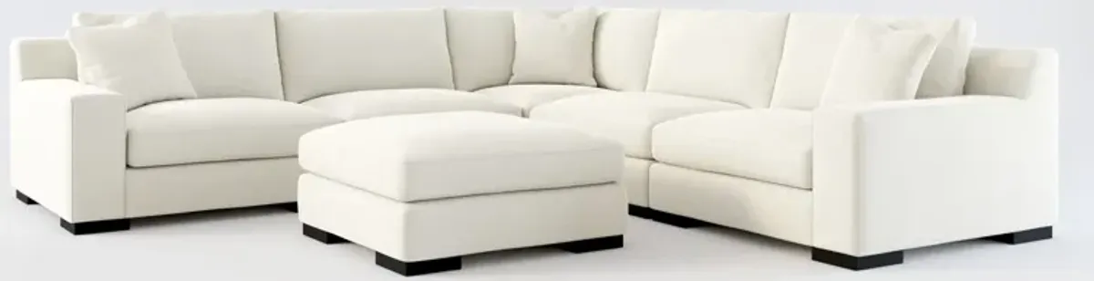 Bondi Foam Comfort 5-Piece Sectional and Ottoman - Anders Ivory