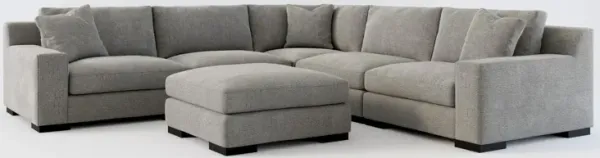 Bondi Foam Comfort 5-Piece Sectional and Ottoman - Living Large Charcoal