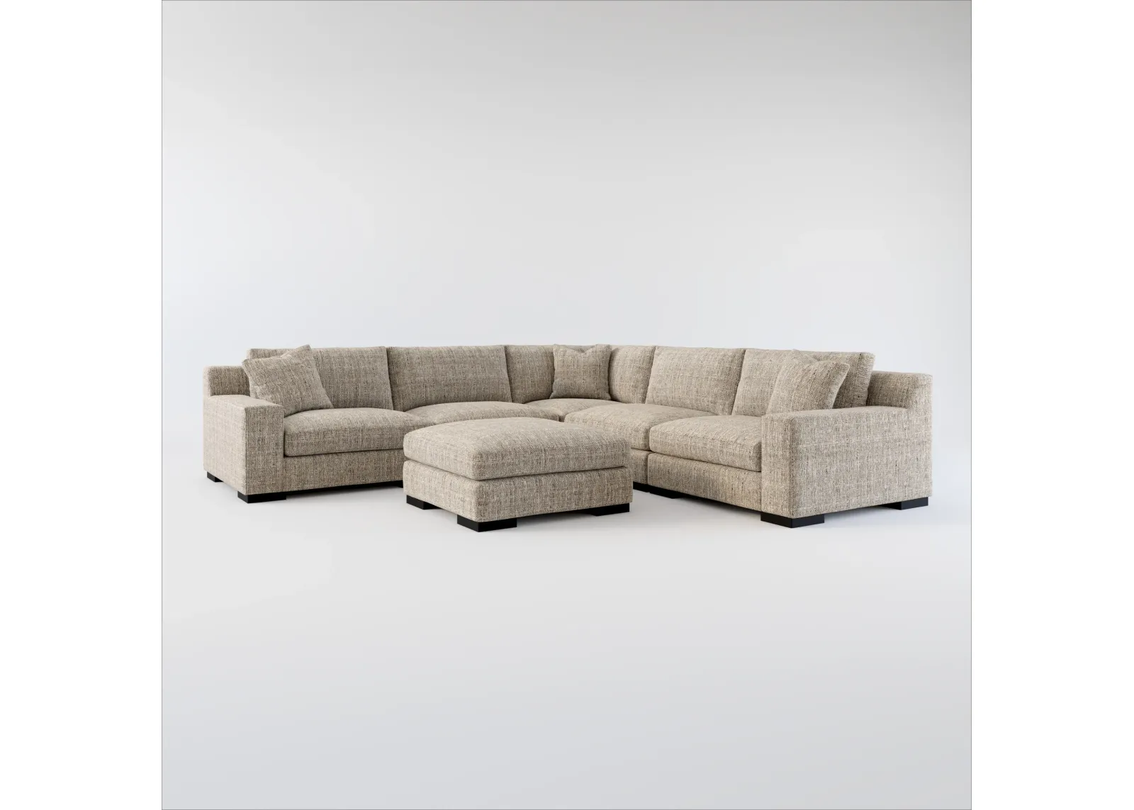 Bondi Foam Comfort 5-Piece Sectional and Ottoman - Mason Flint