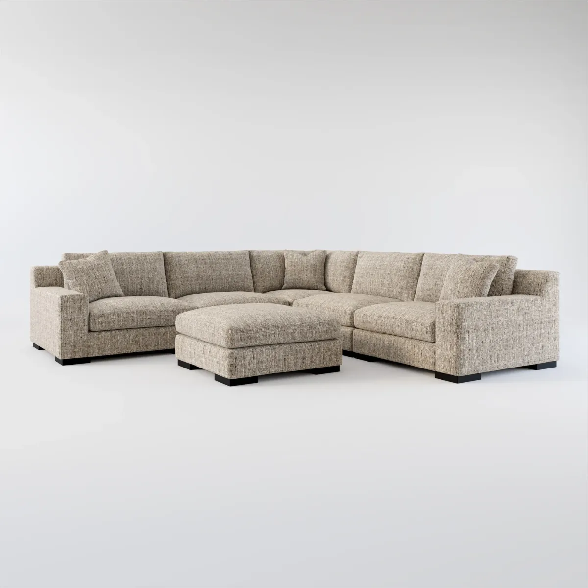 Bondi Foam Comfort 5-Piece Sectional and Ottoman - Mason Flint