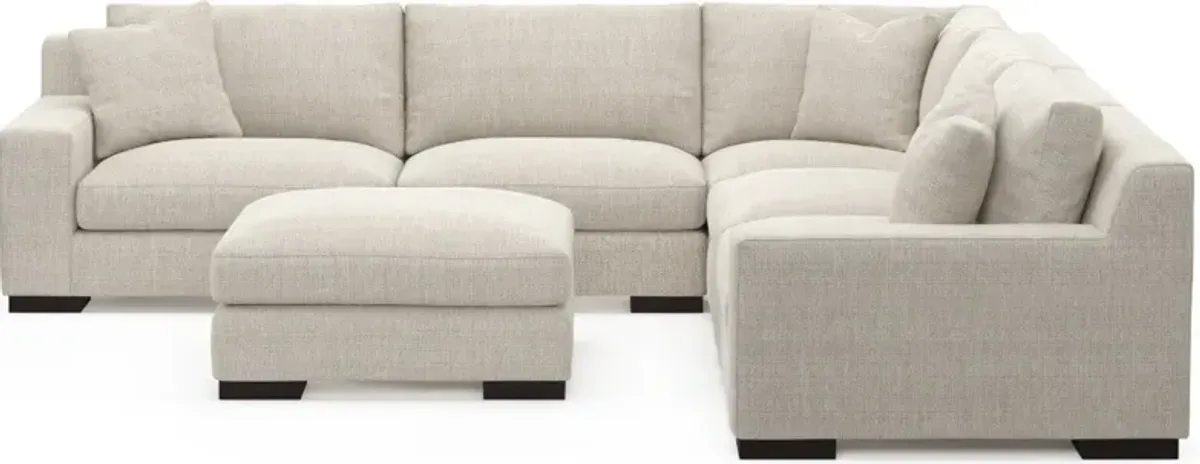 Bondi Foam Comfort 5-Piece Sectional and Ottoman - Mason Porcelain