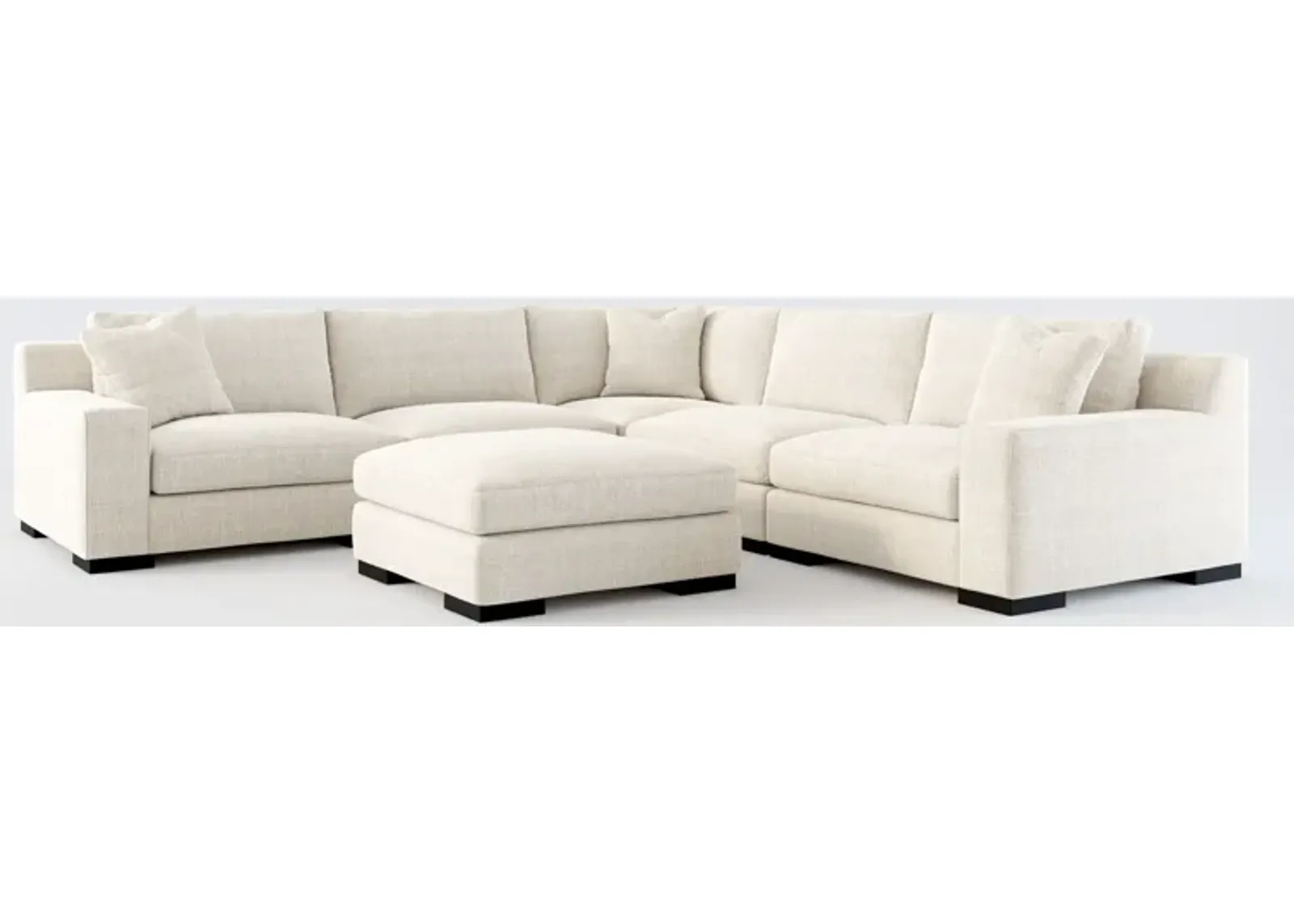 Bondi Foam Comfort 5-Piece Sectional and Ottoman - Mason Porcelain