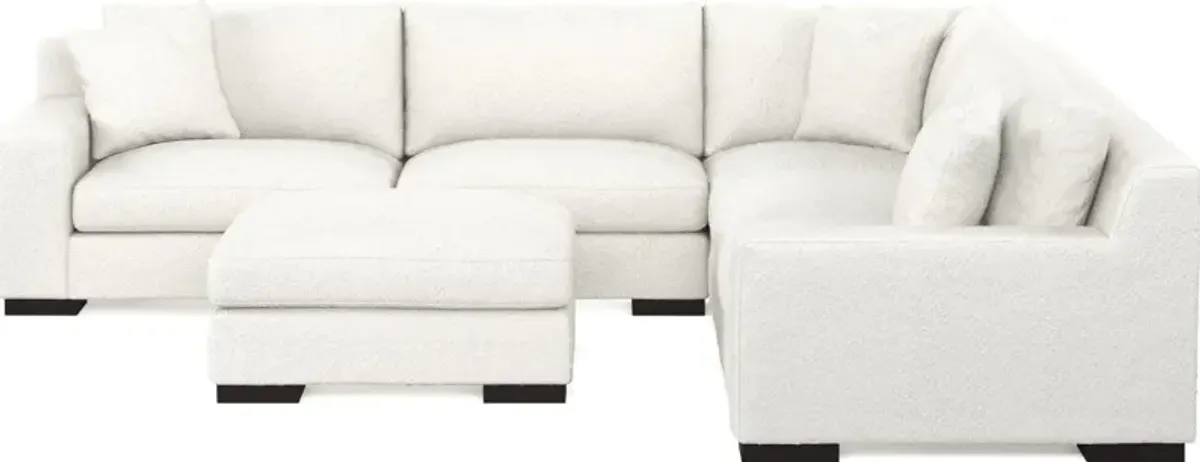 Bondi Foam Comfort 5-Piece Sectional and Ottoman - Bloke Snow